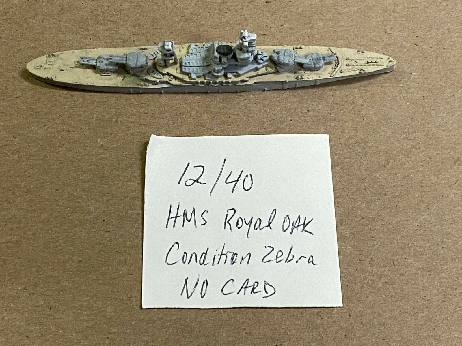 Hms Royal Oak 12/40 - War At Sea Condition Zebra - No Stat Card