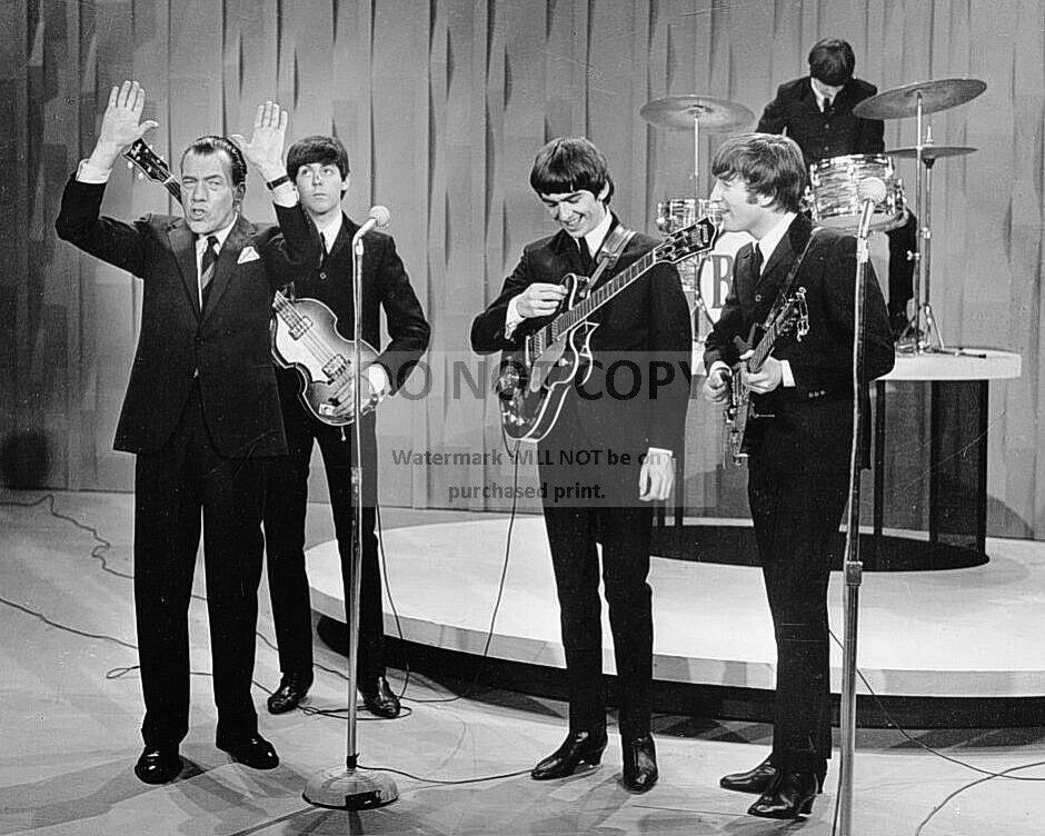 The Beatles With Ed Sullivan In February, 1964 - 8x10 Publicity Photo (ab-133)