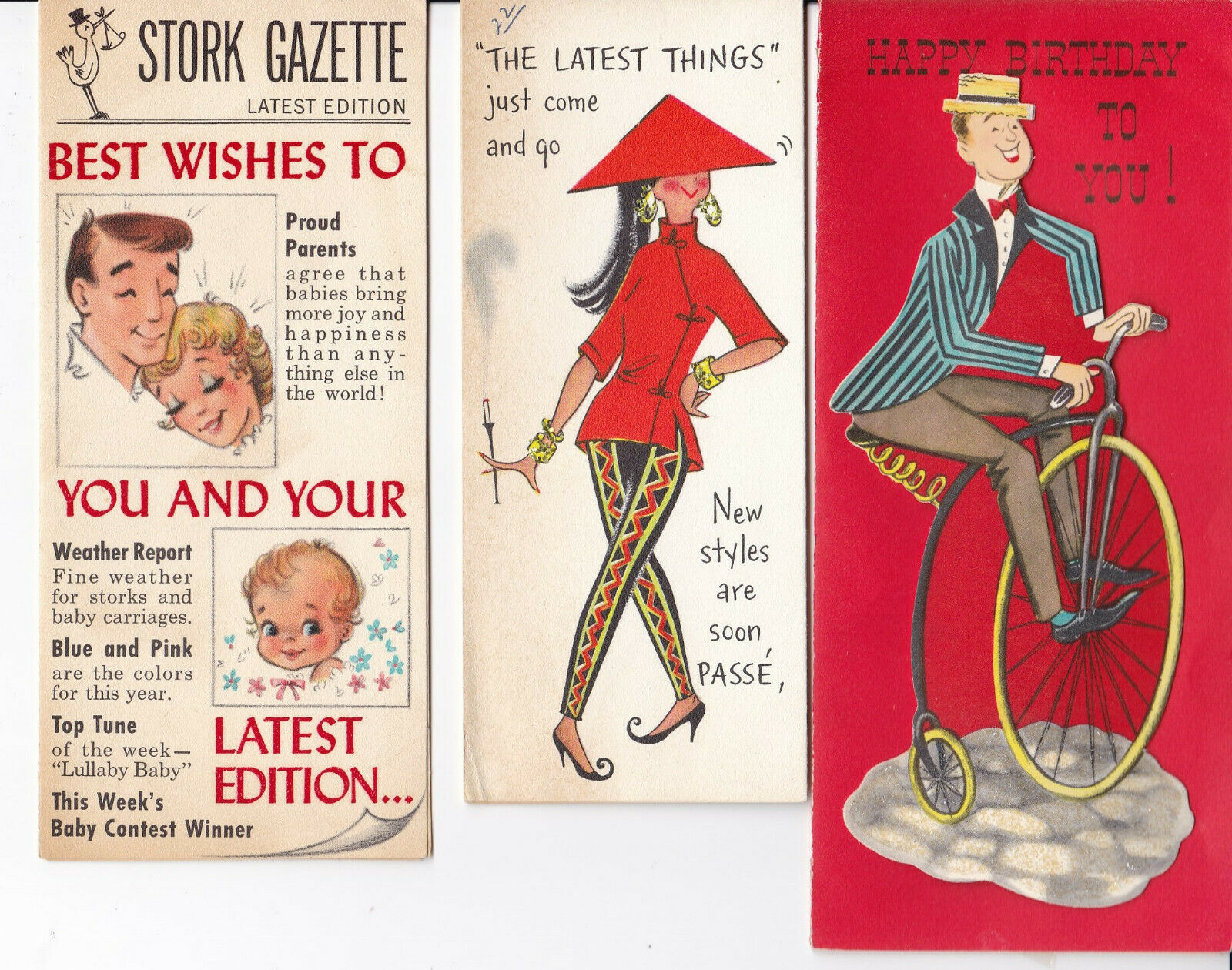 Lot Of 18 Vintage 1950s  Used Greeting Cards !!  Look !!!